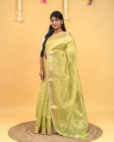 SC3052 - Tissue Plain Saree with Rich Pallu